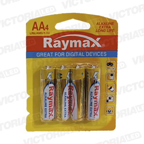 PILAS AA RAYMAX ALCALINAS 1.5V X 4 (12PZASXCAJA)