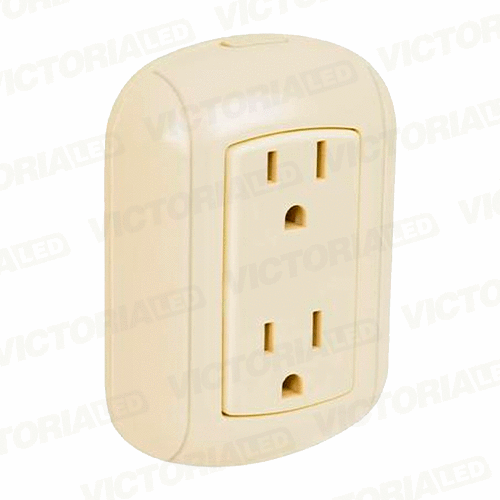 TOMACORRIENTE DOBLE OVALADO 15A 125/250V IVORY 10U/C