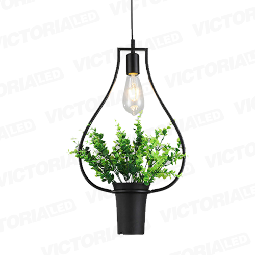 [LC-1550-NE] LAMPARA DECORATIVA DE TECHO 1*E27 METAL NEGRO